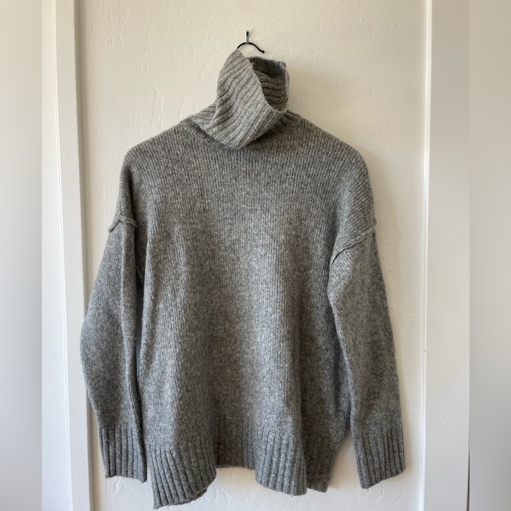 Wool oversized turtleneck sweater